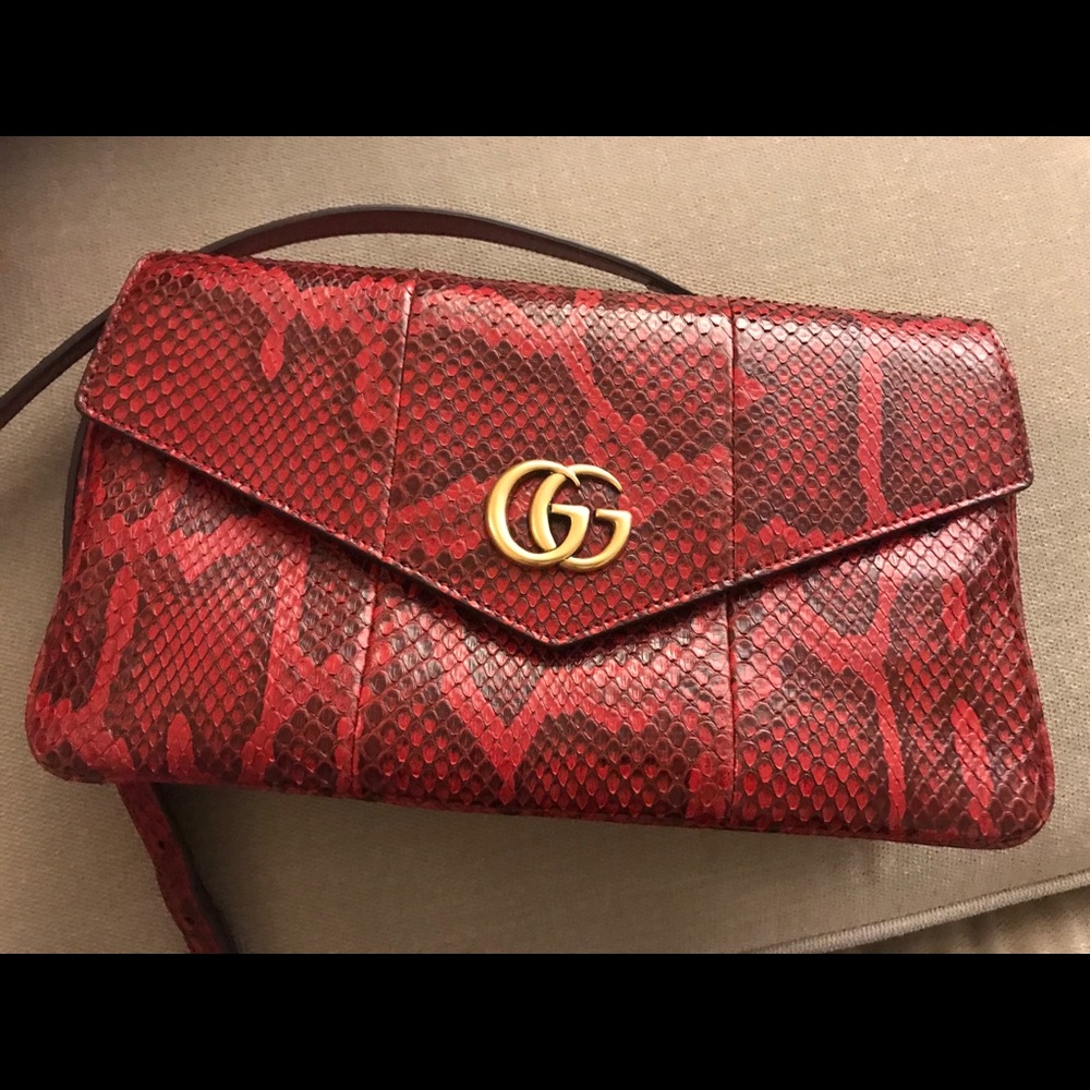 Thiara Python Double Envelope Shoulder Gucci Bag - image 5